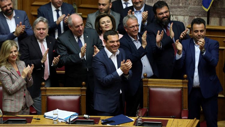 Greek PM Tsipras wins confidence vote weeks before EU election