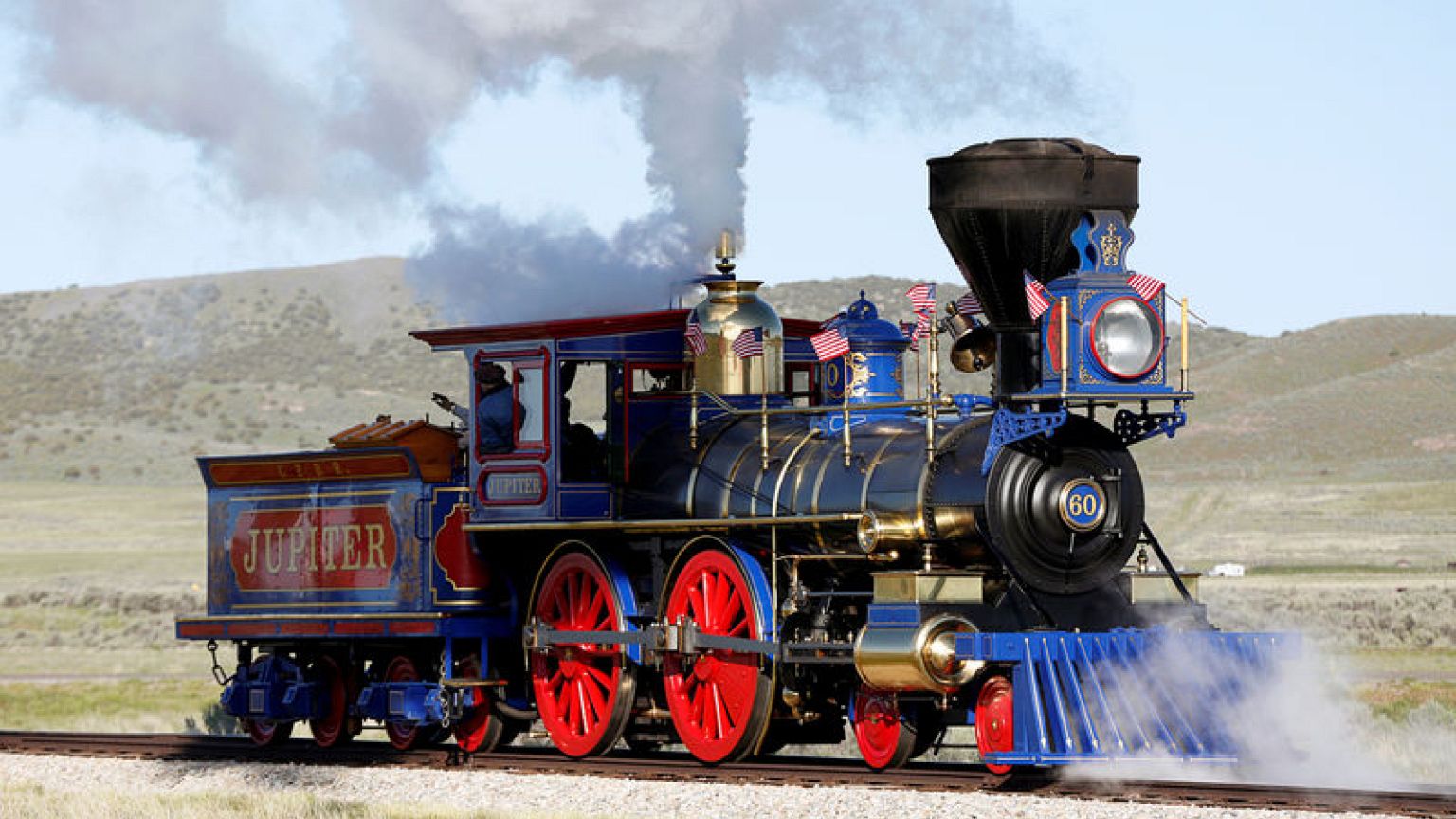 Bells, whistles and steam herald U.S. Transcontinental Railroad's 150th birthday