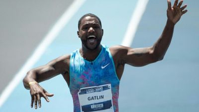 Le sprinteur américain Justin Gatlin à Rio de Janeiro, le 1er octobre 2017