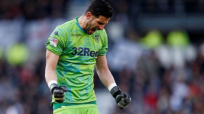 Leeds win 1-0 at Derby in playoff semi-final first leg Leeds win 1-0 at Derby in playoff semi-final first leg