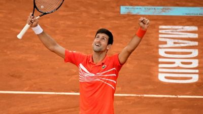 Novak Djokovic vainqueur du Masters 1000 de Madrid, le 12 mai 2019 Novak Djokovic vainqueur du Masters 1000 de Madrid, le 12 mai 2019