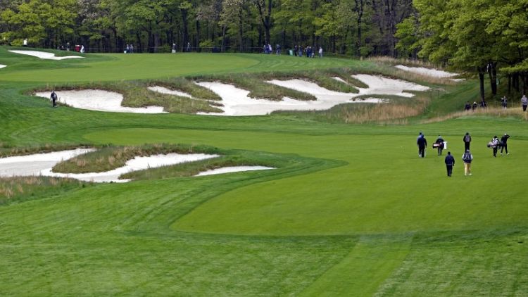 Golf - Rain par for the course during major week at Bethpage