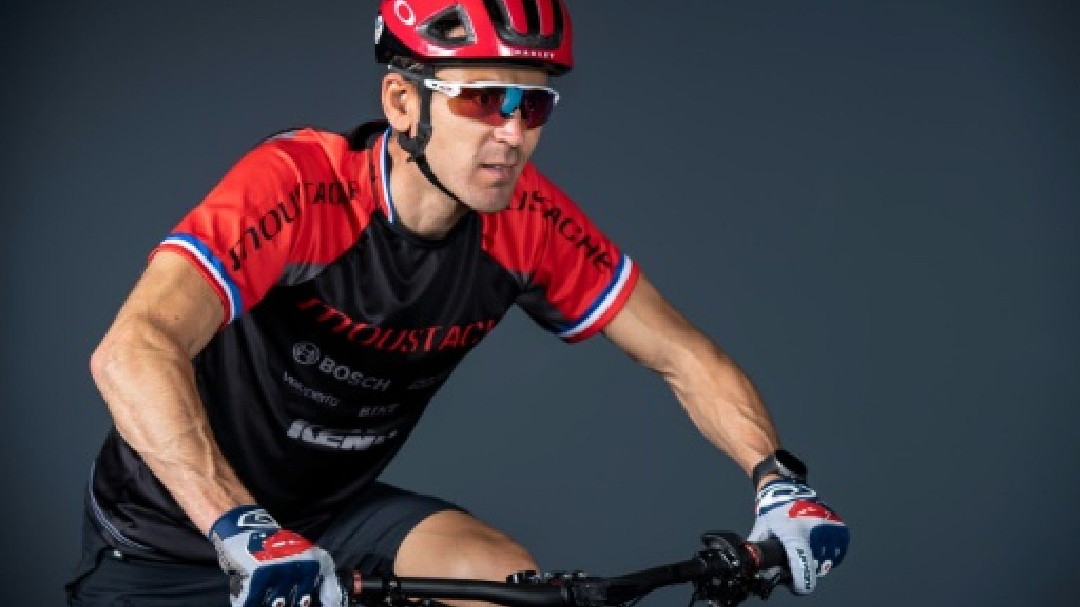 Le vététiste Julien Absalon, le 2 mai 2019 à paris