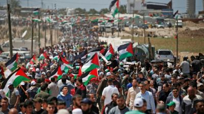 Des milliers de Palestiniens manifestent pour commémorer la "catastrophe"