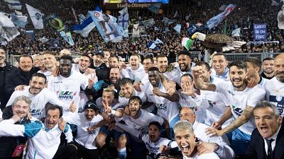 Coppa Italia, festa Lazio con i tifosi Coppa Italia, festa Lazio con i tifosi