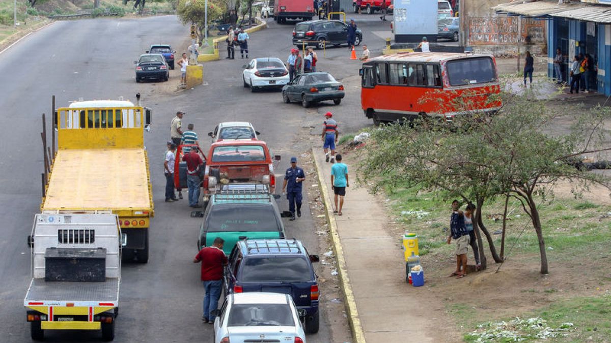 Angry Venezuelans wait hours for fuel as shortages worsen
