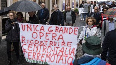 Terremoto: i comitati protestano a Roma Terremoto: i comitati protestano a Roma