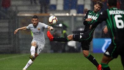 Sassuolo-Roma 0-0 sotto la pioggia Sassuolo-Roma 0-0 sotto la pioggia