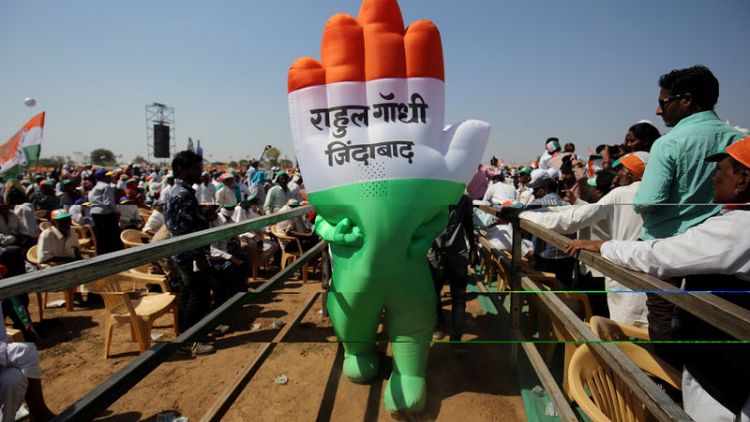 India's Congress urges workers to ignore ominous exit polls, be vigilant
