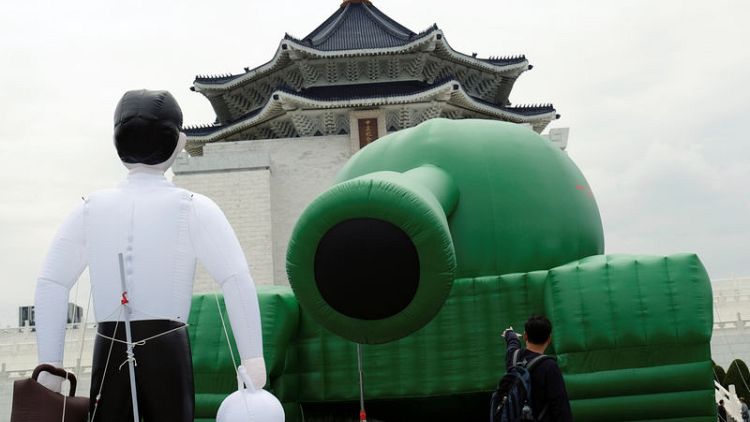 Balloon 'Tank Man' in Taiwan marks 30 years since Tiananmen crackdown