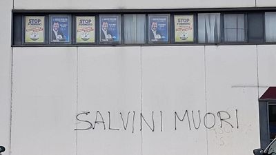 Fedriga, scritte contro Salvini Fedriga, scritte contro Salvini