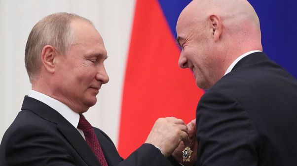 Putin honours FIFA's Infantino with state medal over 2018 World Cup Putin honours FIFA's Infantino with state medal over 2018 World Cup