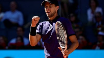 L'Autrichien Dominic Thiem lors du tournoi de Madrid le 11 mai 2019 L'Autrichien Dominic Thiem lors du tournoi de Madrid le 11 mai 2019