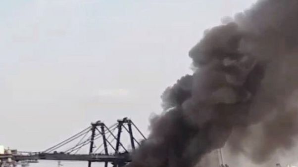 Chemical cargo catches fire in Thai port, three piers closed Chemical cargo catches fire in Thai port, three piers closed