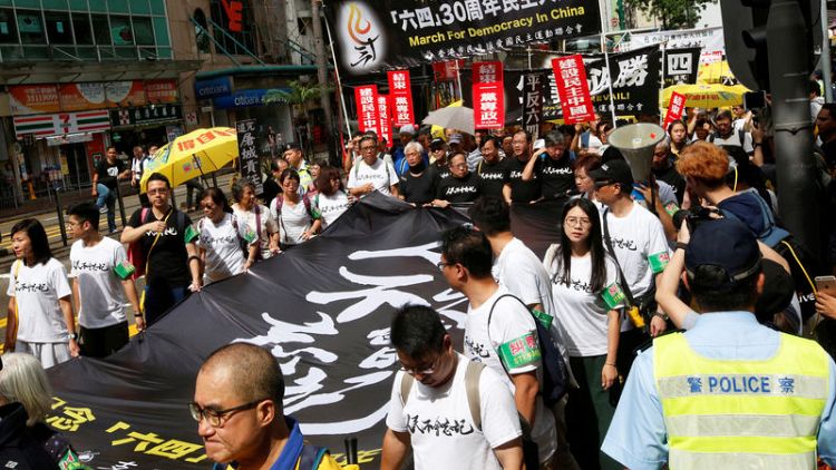Hong Kong protestors demand China be held to account for 1989 Tiananmen crackdown