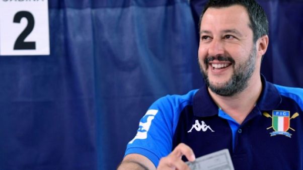 Matteo Salvini vote à Milan, le 26 mai 2019 Matteo Salvini vote à Milan, le 26 mai 2019