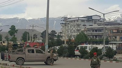 L'armée afghane sur les lieux d'un attentat à Kaboul, le 30 mai 2019