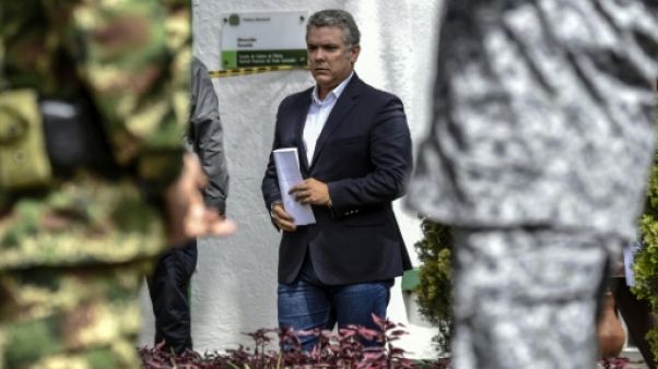 Le président colombien Ivan Duque le 17 janvier 2019 à Bogota en Colombie Le président colombien Ivan Duque le 17 janvier 2019 à Bogota en Colombie