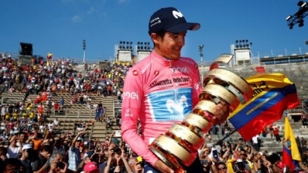 L'Equatorien Richard Carapaz remporte le Tour d'Italie le 2 juin 2019 L'Equatorien Richard Carapaz remporte le Tour d'Italie le 2 juin 2019