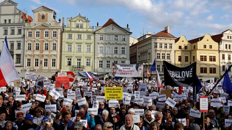 Czech PM fires back after EU audit, as protests swell