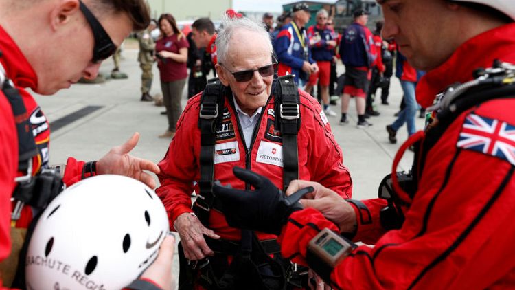 British veterans parachute over Normandy 75 years after making D-Day jump