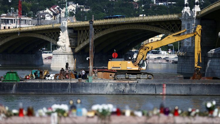 Crane put in place to raise Danube wreck where 28 died