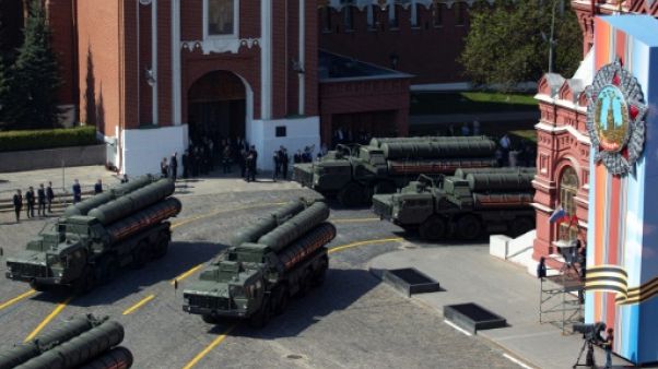 Des batteries de missiles russes S-400, le 7 mai 2019 à Moscou Des batteries de missiles russes S-400, le 7 mai 2019 à Moscou