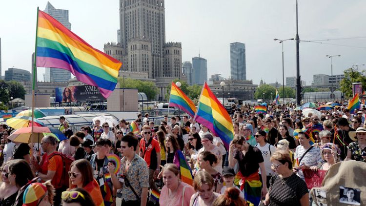 Warsaw pride parade attracts large crowd amid heated political debate
