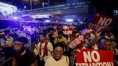 Hundreds of thousands march in Hong Kong to protest China extradition bill Hundreds of thousands march in Hong Kong to protest China extradition bill