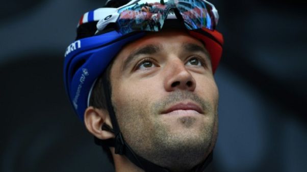 Le Français Thibaut Pinot lors de la 1re étape du Dauphiné le 9 juin 2019 Le Français Thibaut Pinot lors de la 1re étape du Dauphiné le 9 juin 2019