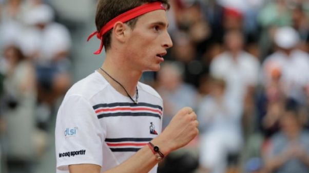 Le Français Ugo Humbert lors de l'Open de tennis à Paris le 26 mai 2019 Le Français Ugo Humbert lors de l'Open de tennis à Paris le 26 mai 2019
