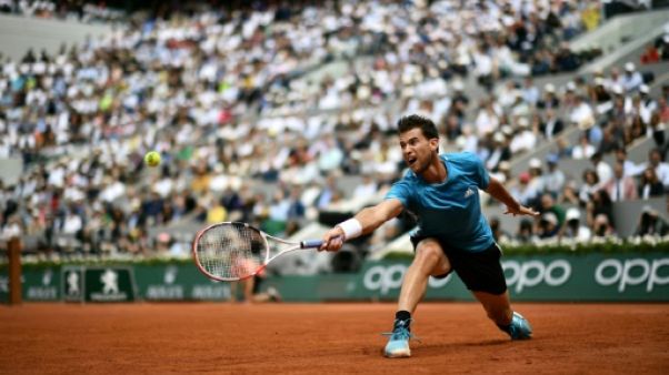 L'Autrichien Dominic Thiem contre Rafael Nadal en finale de Roland-Garros, le 9 juin 2019 L'Autrichien Dominic Thiem contre Rafael Nadal en finale de Roland-Garros, le 9 juin 2019