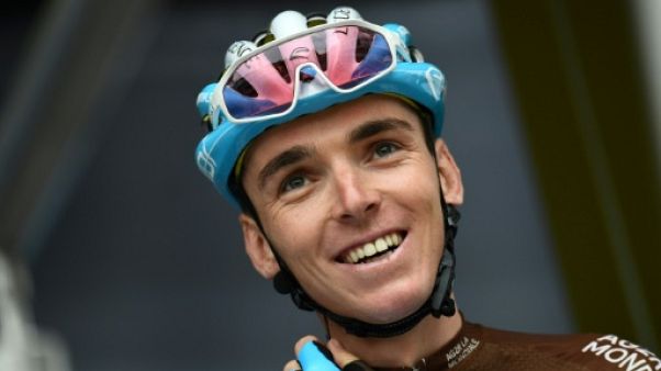 Le Français Romain Bardet lors de la présentation des équipes du 71e Critérium du Dauphiné, le 9 juin 2019 à Aurillac Le Français Romain Bardet lors de la présentation des équipes du 71e Critérium du Dauphiné, le 9 juin 2019 à Aurillac