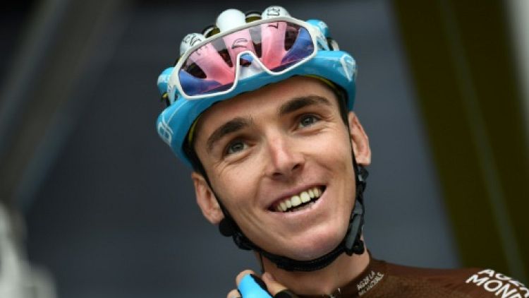Le Français Romain Bardet lors de la présentation des équipes du 71e Critérium du Dauphiné, le 9 juin 2019 à Aurillac 