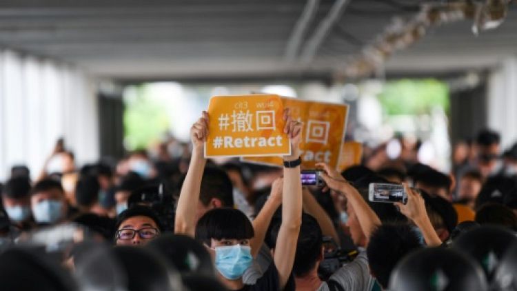 Manifestation contre le projet de loi sur l'extradition à Hong Kong, le 13 juin 2019