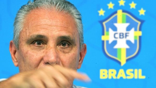 Le sélectionneur du Brésil, Tite, en conférence de presse à Teresopolis, le 3 juin 2019 Le sélectionneur du Brésil, Tite, en conférence de presse à Teresopolis, le 3 juin 2019