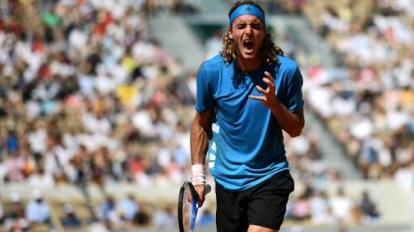 Stefanos Tsitsipas lors du tournoi de Roland-Garros, le 2 juin 2019 Stefanos Tsitsipas lors du tournoi de Roland-Garros, le 2 juin 2019