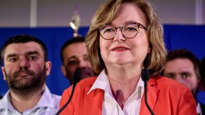Nathalie Loiseau, chef de file des eurodéputés macronistes, au soir des élections européennes à la Mutualité à Paris, le 26 mai 2019 Nathalie Loiseau, chef de file des eurodéputés macronistes, au soir des élections européennes à la Mutualité à Paris, le 26 mai 2019