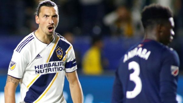 L'attaquant des Los Angeles Galaxy Zlatan Ibrahimovic contre New England Revolution, le 2 juin 2019 à Carson (Californie) L'attaquant des Los Angeles Galaxy Zlatan Ibrahimovic contre New England Revolution, le 2 juin 2019 à Carson (Californie)