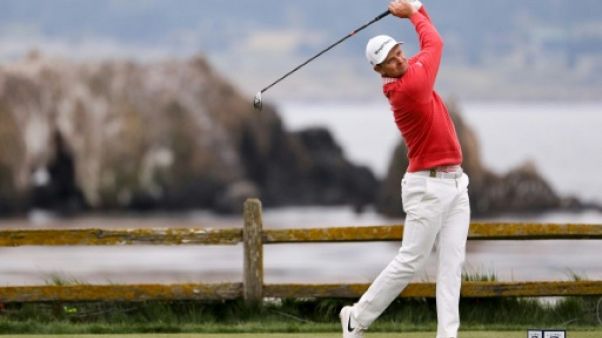 L'Anglais Justin Rose lors du 1er tour de de l'US Open, à Pebble Beach en Californie, le 13 juin 2019 L'Anglais Justin Rose lors du 1er tour de de l'US Open, à Pebble Beach en Californie, le 13 juin 2019