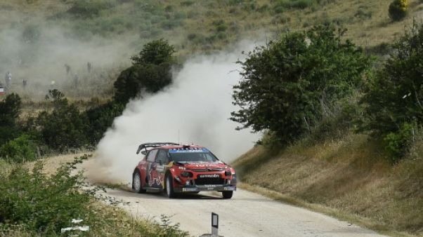 Sébastien Ogier lors de la 4e spéciale du Rallye de Sardaigne, près du village Tergu, le 14 juin 2019 Sébastien Ogier lors de la 4e spéciale du Rallye de Sardaigne, près du village Tergu, le 14 juin 2019