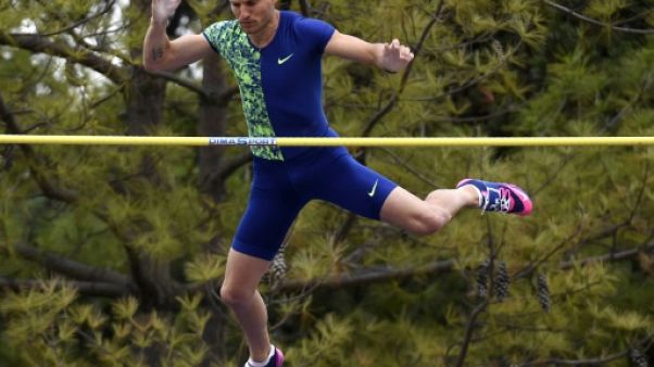 Le Français Renaud Lavillenie à Pierre-Bénite près de Lyon le 14 juin 2019 Le Français Renaud Lavillenie à Pierre-Bénite près de Lyon le 14 juin 2019