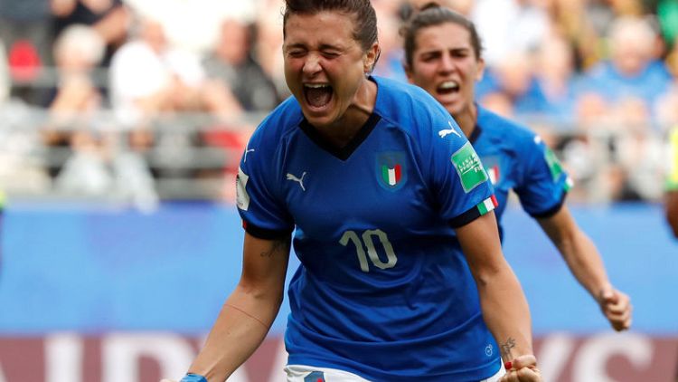 Girelli treble helps Italy thrash Jamaica to reach last 16