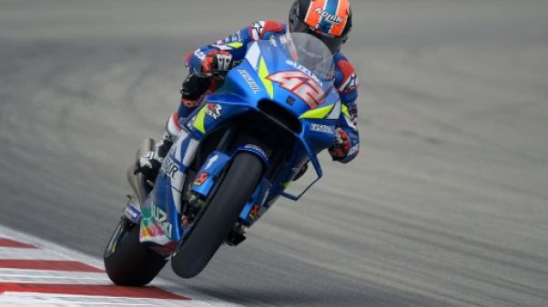 L'Espagnol Alex Rins (Suzuki) lors de la 1re séance d'essais libres du GP de Catalogne, à Montmelo, le 14 juin 2019 L'Espagnol Alex Rins (Suzuki) lors de la 1re séance d'essais libres du GP de Catalogne, à Montmelo, le 14 juin 2019