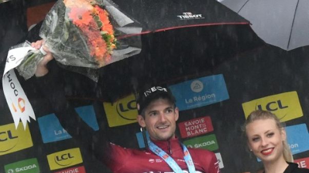 Le Néerlandais Wout Poels vainqueur de la 7e étape du Dauphiné le 15 juin 2019 Le Néerlandais Wout Poels vainqueur de la 7e étape du Dauphiné le 15 juin 2019