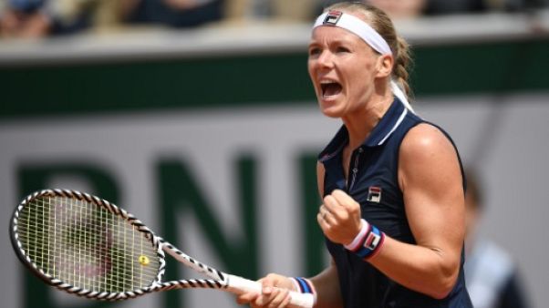 La Néerlandaise Kiki Bertens lors du premier tour de Roland-Garros le 27 mai 2019 La Néerlandaise Kiki Bertens lors du premier tour de Roland-Garros le 27 mai 2019