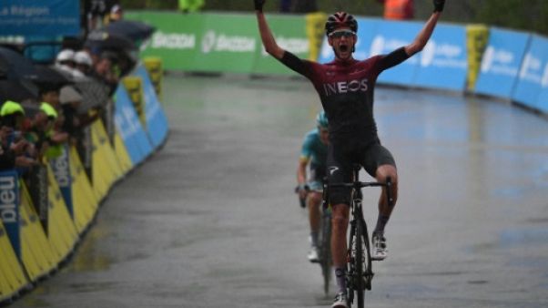 Le Néerlandais Wout Poels vainqueur de la 7e étape du Dauphiné le 15 juin 2019 Le Néerlandais Wout Poels vainqueur de la 7e étape du Dauphiné le 15 juin 2019