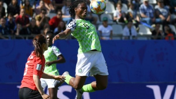 L'attaquante du Nigéria, Desire Oparanozie, lors du match de phase de groupes du Mondial face à la Corée du Sud, à Grenoble, le 12 juin 2019 L'attaquante du Nigéria, Desire Oparanozie, lors du match de phase de groupes du Mondial face à la Corée du Sud, à Grenoble, le 12 juin 2019