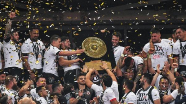 Le Stade Toulousain a reconquis le Bouclier de Brennus après sa finale face à l'ASM Clermont Auvergne, au Stade de France, le 15 juin 2019 Le Stade Toulousain a reconquis le Bouclier de Brennus après sa finale face à l'ASM Clermont Auvergne, au Stade de France, le 15 juin 2019