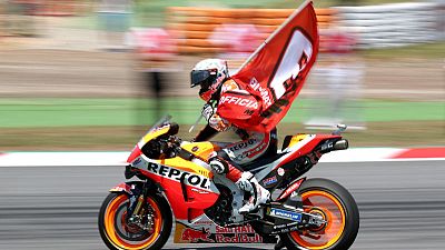 Marquez wins Catalunya GP after Lorenzo takes out rivals Marquez wins Catalunya GP after Lorenzo takes out rivals